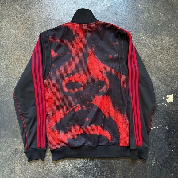 Adidas x Muhammad Ali x Shepherd Fairley Mens Ali Track Jacket Black Red Small - Picture 1 of 15